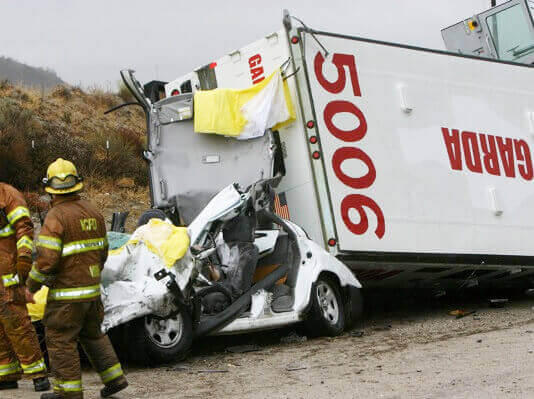 An armored Garda truck crash
