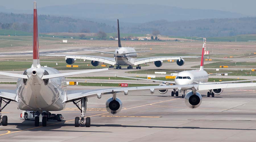 planes on a runway