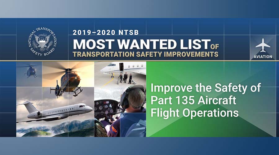 2019-2020 NTSB Most Wanted List of Transportation Safety Improvements poster