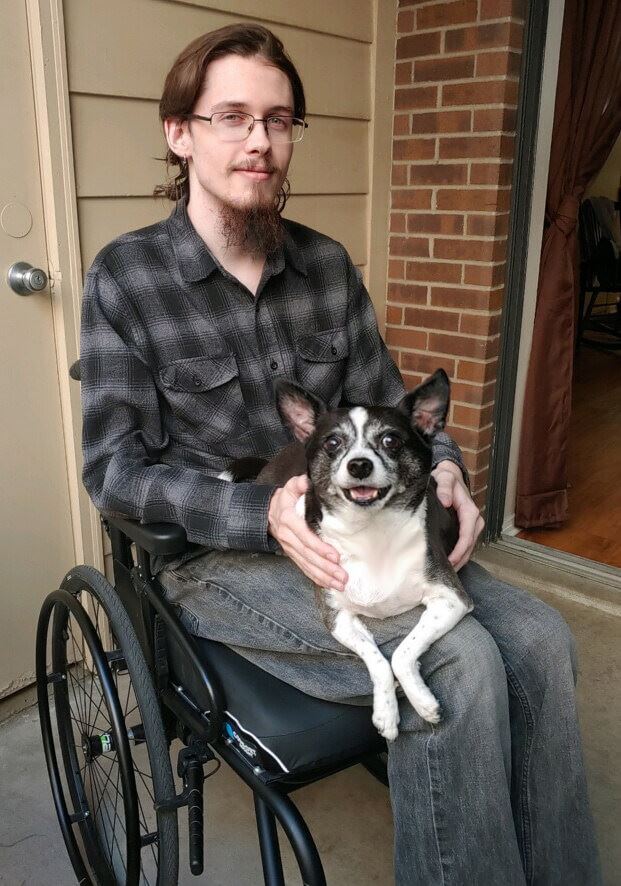 Zach Otto with his pet, Jekyll