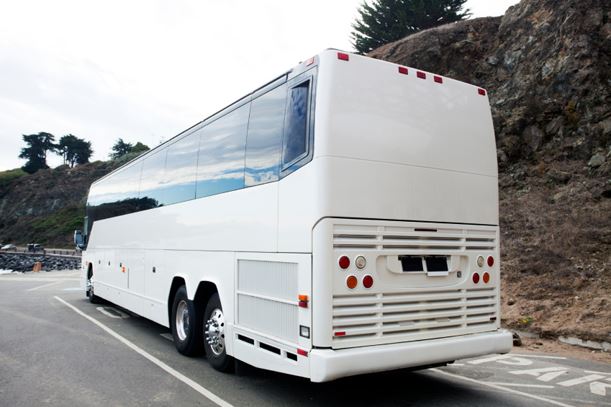 White charter bus