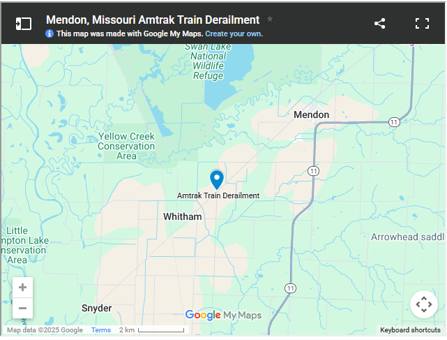 Mendon, Missouri Amtrak Train Derailment