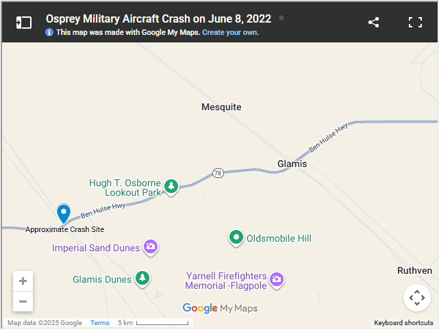 Five Marines Killed in Osprey Crash